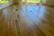 Wire brushed White Oak flooring after refinishing.