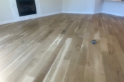 Wire brushed White Oak flooring after refinishing.