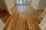 Wire brushed White Oak flooring after refinishing.