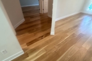 Wire brushed White Oak flooring after refinishing.