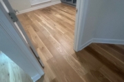 Wire brushed White Oak flooring after refinishing.