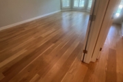 Wire brushed White Oak flooring after refinishing.