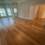 Wire brushed White Oak flooring after refinishing.