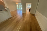 Wire brushed White Oak flooring after refinishing.