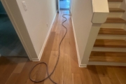 Wire brushed White Oak flooring - before refinishing.