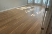 Wire brushed White Oak flooring - before refinishing.