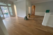 Wire brushed White Oak flooring - before refinishing.