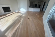 Wire brushed White Oak flooring - before refinishing.