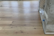 Installed European Oak hardwood flooring.