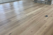 Installed European Oak hardwood flooring.