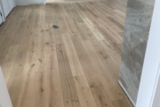 Installed European Oak hardwood flooring.