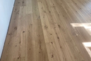 Installed European Oak hardwood flooring.