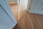 Finished engineered Red Oak flooring.