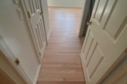 Finished engineered Red Oak flooring.