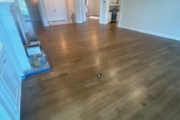 Refinished Red Oak flooring.