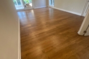 Refinished Red Oak flooring.