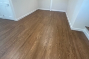 Refinished Red Oak flooring.