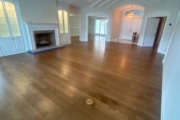 Refinished Red Oak flooring.