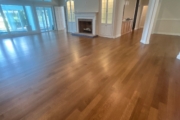 Refinished Red Oak flooring.