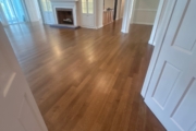 Refinished Red Oak flooring.