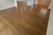 Refinished Red Oak flooring.