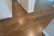 Refinished Red Oak flooring.