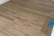 Installed French Oak hardwood flooring.