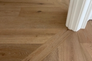 Installed French Oak hardwood flooring.