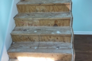 Stripped stair frame.