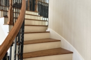 Red Oak staircase before refinishing.