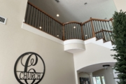 Red Oak staircase before refinishing.
