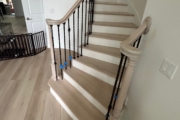 Match stained staircase and LPV floor.