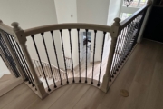 Match stained staircase and LPV floor.